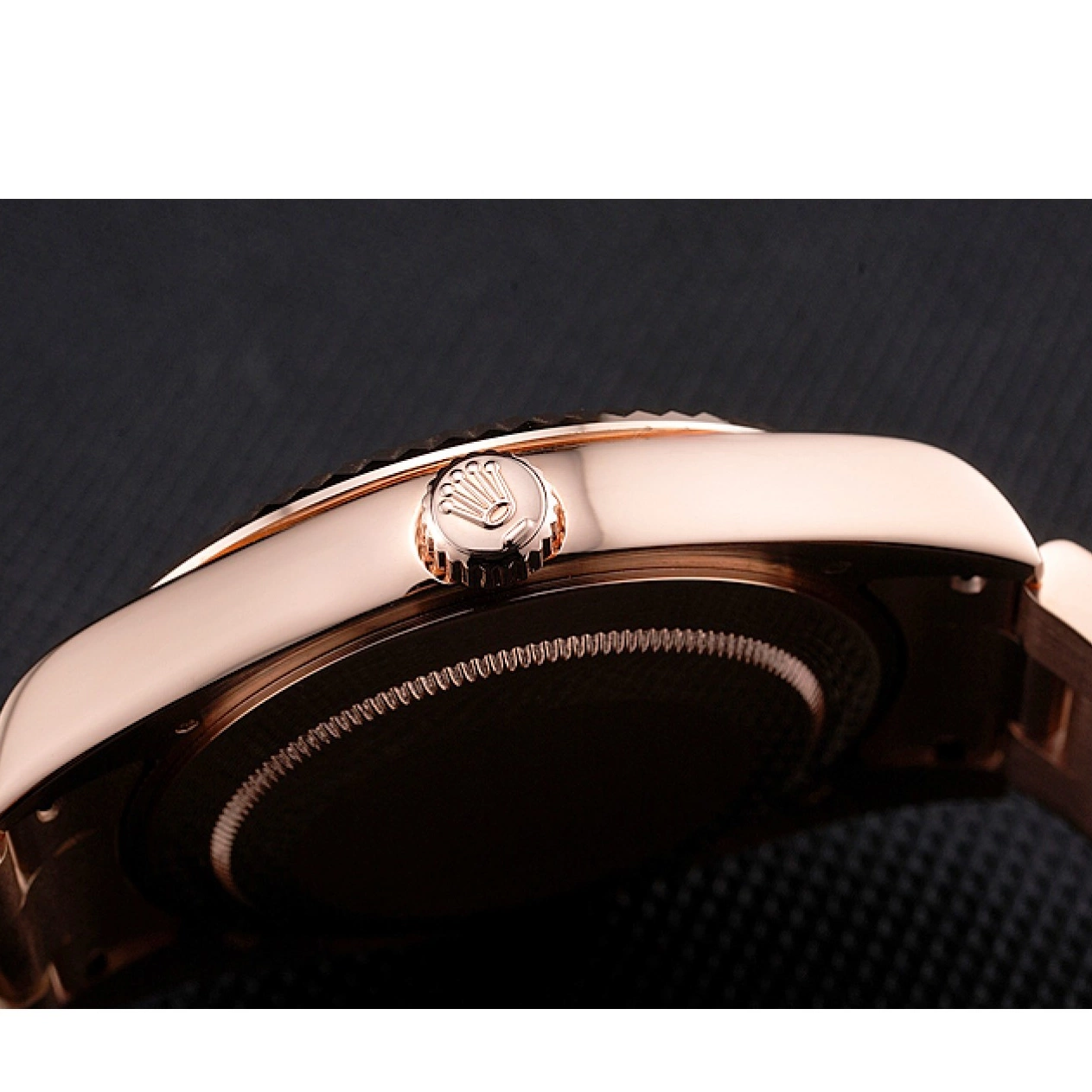 Aaa fake watches Dweller Case Rolex Gold Dial Rose Bracelet And Sky Rose Gold 0722